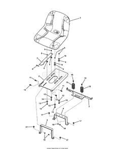 Seat Group, Sliding Diagram and Parts List for 7800819 (C950-60107-0)(2011) Briggs and Stratton Lawn Tractor